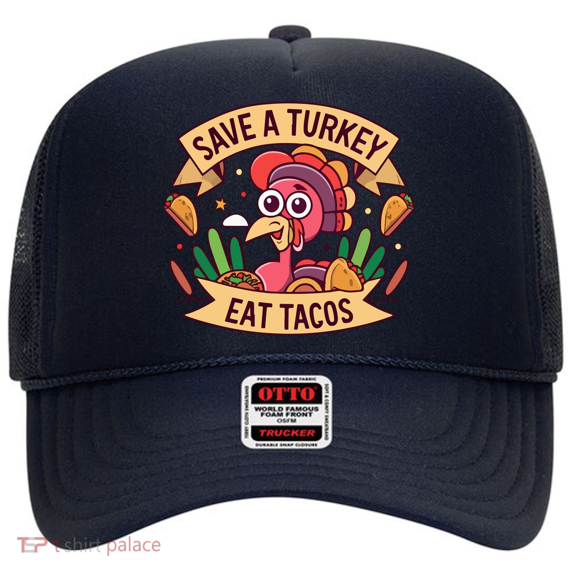 Save A Turkey Eat Tacos Funny Autumn Thanksgiving Groovy Hat