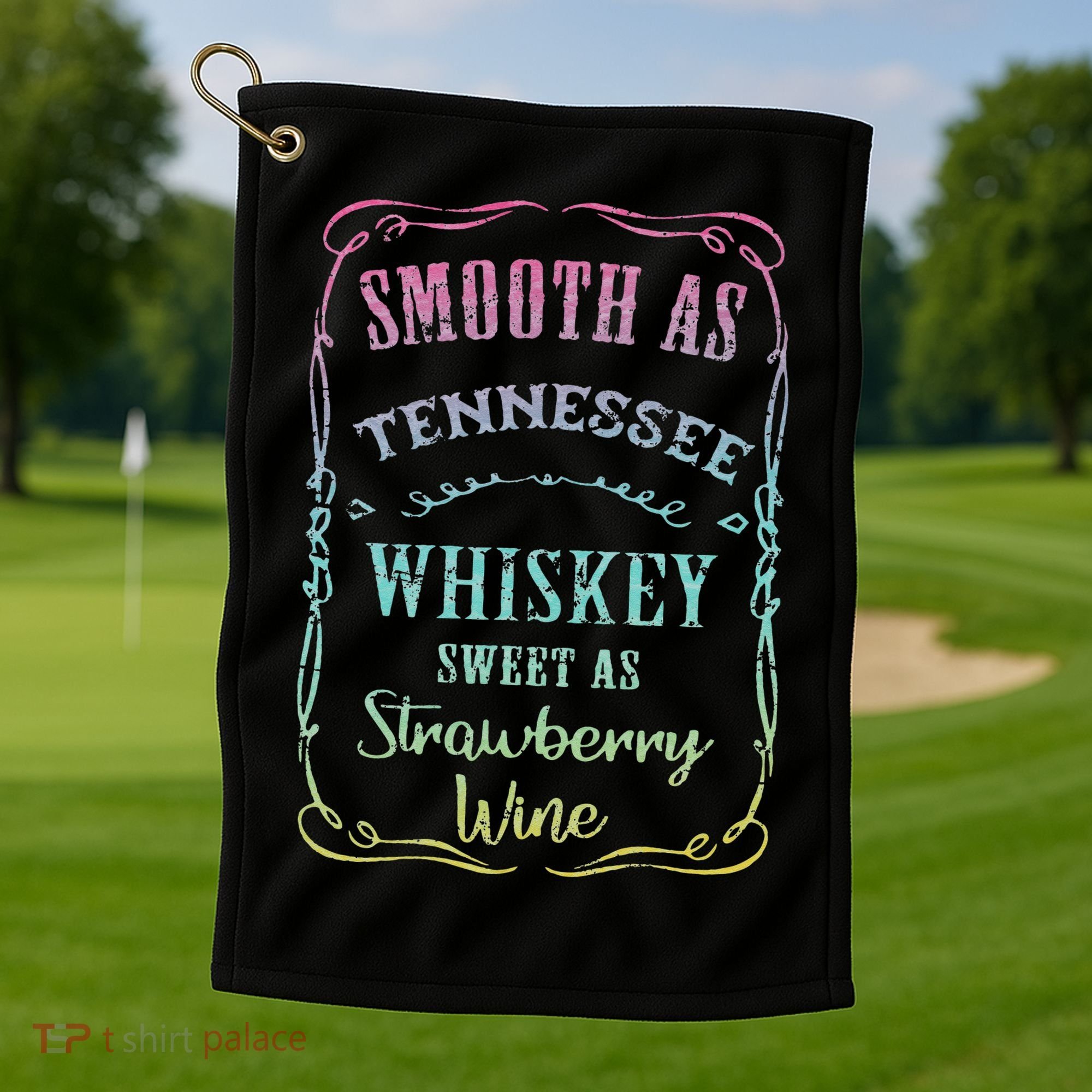 Smooth as Tennessee Whiskey Funny Vacation Golf Towel