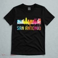 San Antonio Texas Retro Watercolor City Skyline Art Souvenir T-Shirt thumb 5