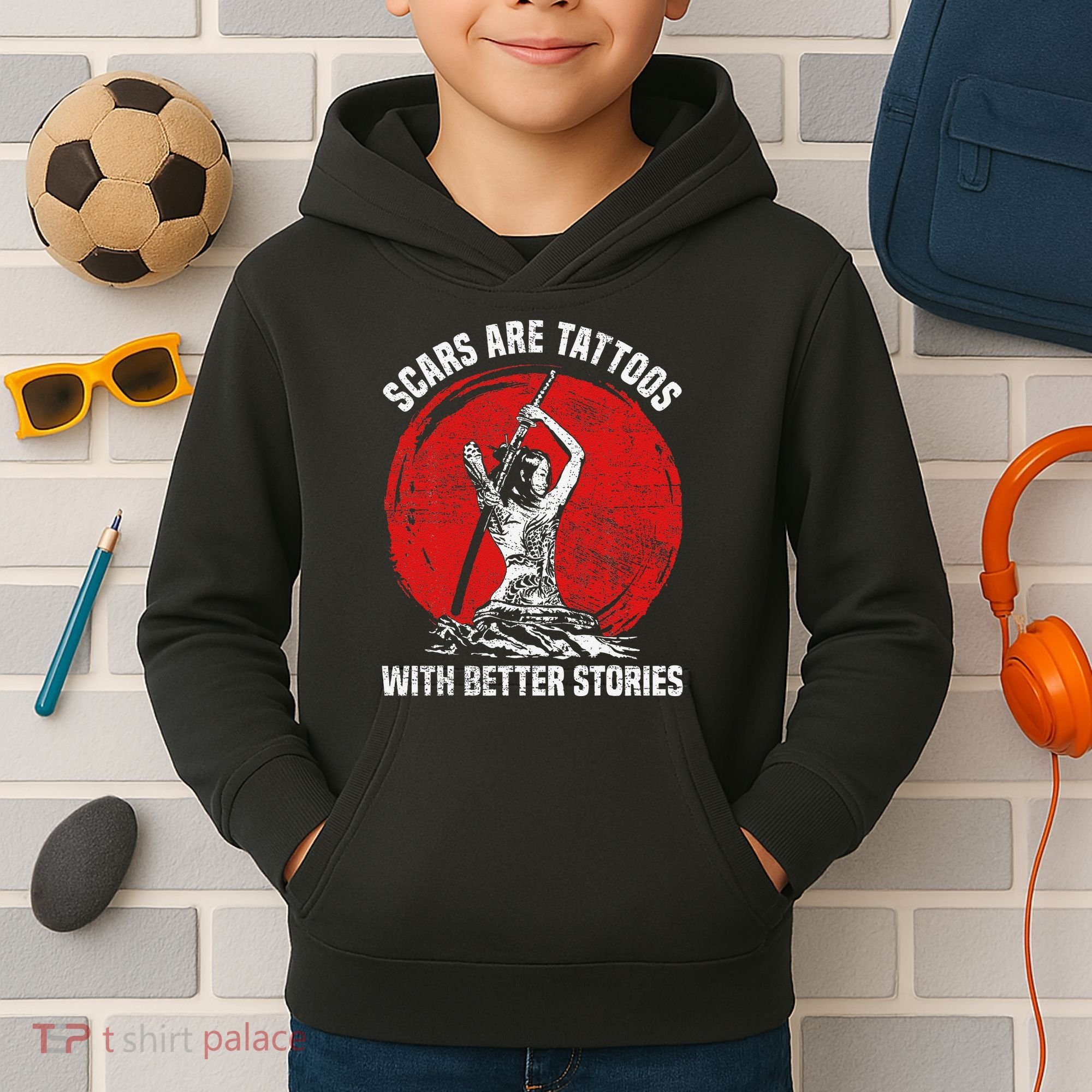 Scars Are Tattoos With Better Stories Funny Gift Kids Hoodie