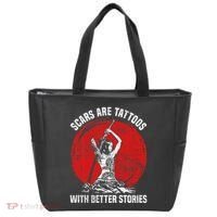 Scars Are Tattoos With Better Stories Funny Gift Tote Bag thumb 0