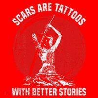 Scars Are Tattoos With Better Stories Funny Gift Santa Hat thumb 1