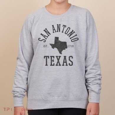San Antonio Texas State Map Est. 1718 Souvenir Texan Pride Women's Sweatshirt