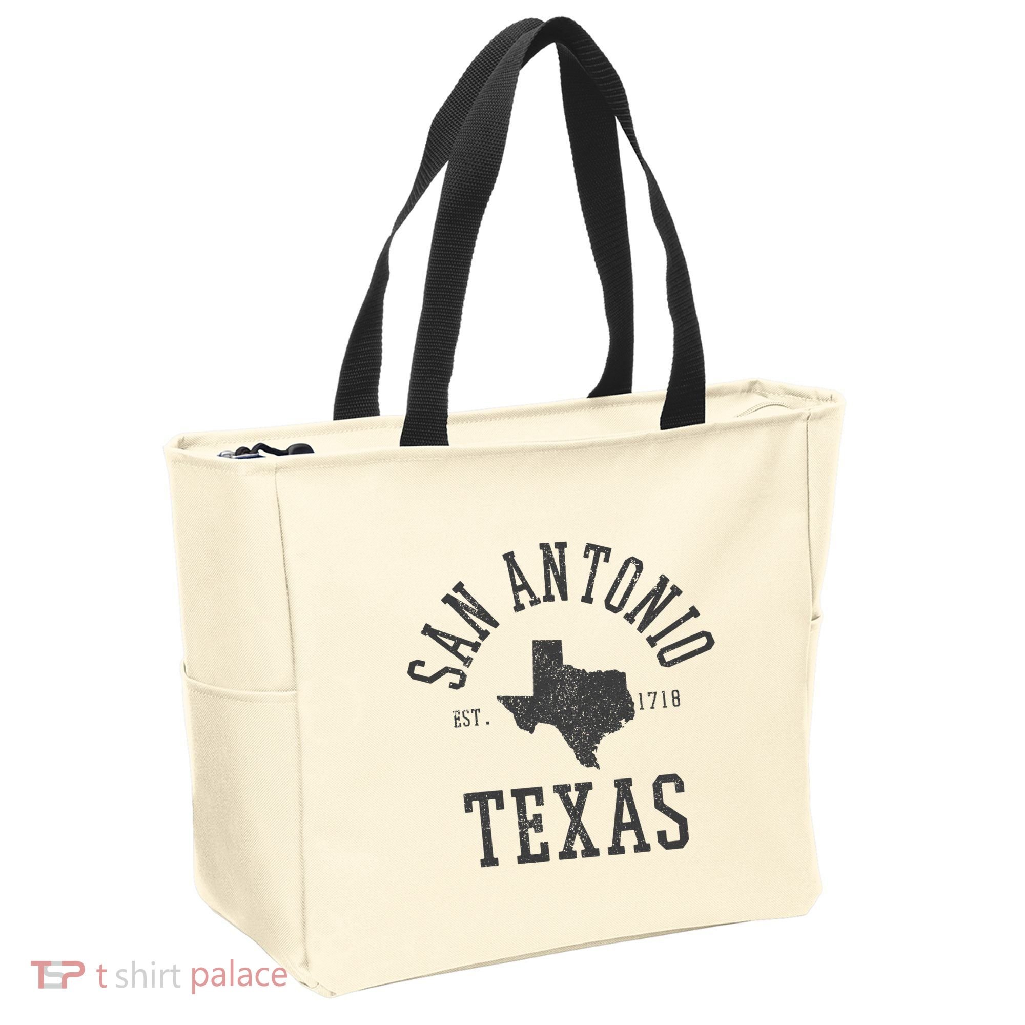 San Antonio Texas State Map Est. 1718 Souvenir Texan Pride Tote Bag