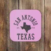 San Antonio Texas State Map Est. 1718 Souvenir Texan Pride Coaster thumb 0
