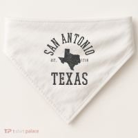 San Antonio Texas State Map Est. 1718 Souvenir Texan Pride USA-Made Doggie Bandana thumb 0