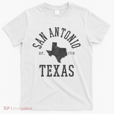San Antonio Texas State Map Est. 1718 Souvenir Texan Pride T-Shirt