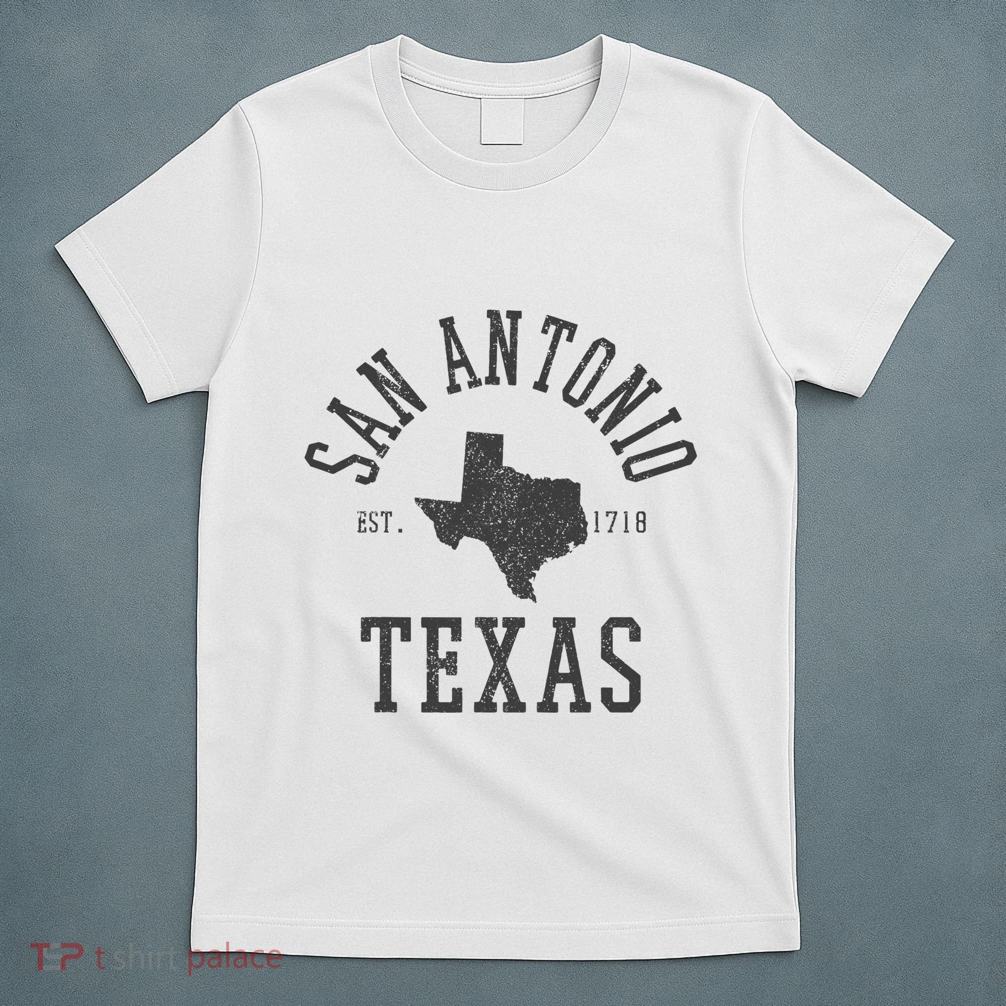San Antonio Texas State Map Est. 1718 Souvenir Texan Pride T-Shirt