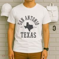 San Antonio Texas State Map Est. 1718 Souvenir Texan Pride T-Shirt thumb 6