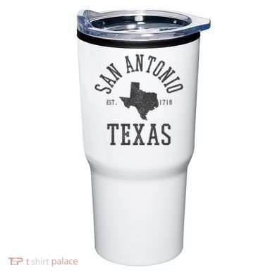 San Antonio Texas State Map Est. 1718 Souvenir Texan Pride Tumbler