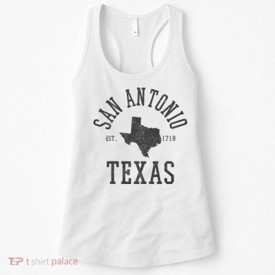 San Antonio Texas State Map Est. 1718 Souvenir Texan Pride Women's Tank Top