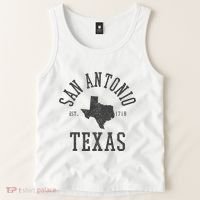 San Antonio Texas State Map Est. 1718 Souvenir Texan Pride Tank Top thumb 2
