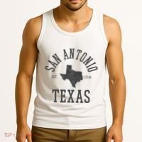 San Antonio Texas State Map Est. 1718 Souvenir Texan Pride Tank Top thumb 3