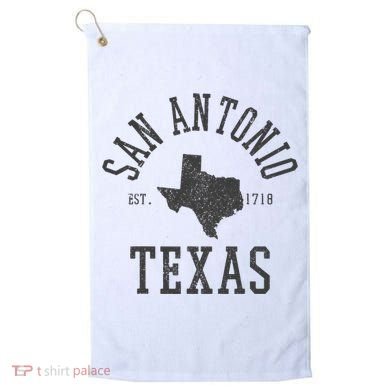 San Antonio Texas State Map Est. 1718 Souvenir Texan Pride Golf Towel