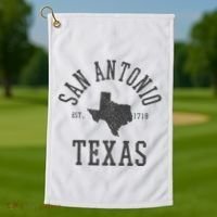 San Antonio Texas State Map Est. 1718 Souvenir Texan Pride Golf Towel thumb 1