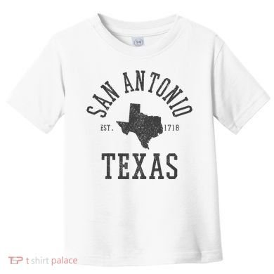 San Antonio Texas State Map Est. 1718 Souvenir Texan Pride Toddler T-Shirt