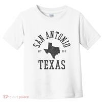 San Antonio Texas State Map Est. 1718 Souvenir Texan Pride Toddler T-Shirt thumb 0