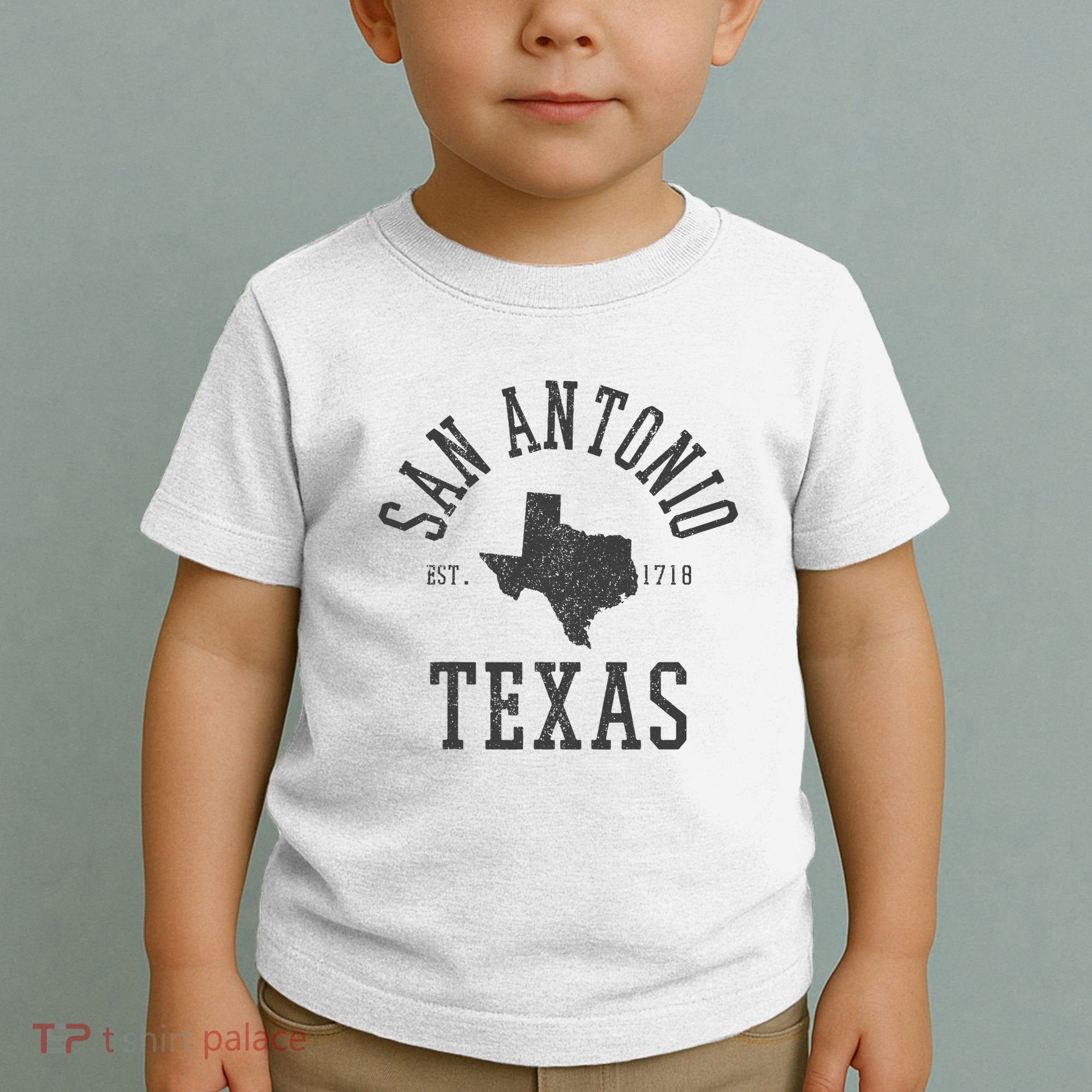 San Antonio Texas State Map Est. 1718 Souvenir Texan Pride Toddler T-Shirt