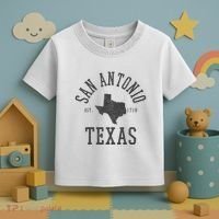 San Antonio Texas State Map Est. 1718 Souvenir Texan Pride Toddler T-Shirt thumb 3