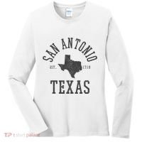 San Antonio Texas State Map Est. 1718 Souvenir Texan Pride Women's Long Sleeve Shirt thumb 0