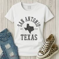 San Antonio Texas State Map Est. 1718 Souvenir Texan Pride Women's T-Shirt thumb 3
