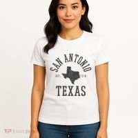 San Antonio Texas State Map Est. 1718 Souvenir Texan Pride Women's T-Shirt thumb 4