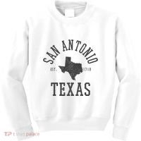 San Antonio Texas State Map Est. 1718 Souvenir Texan Pride Kids Sweatshirt thumb 0