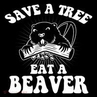 Save A Tree Eat A Beaver Funny Sayings Ornament thumb 1