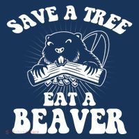 Save A Tree Eat A Beaver Funny Sayings Tote Bag thumb 4