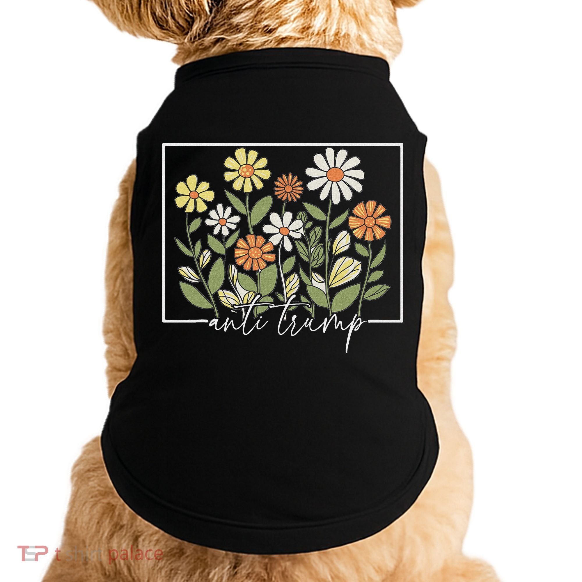 Subtle Anti Trump Floral Flower Democrat President Liberal Doggie Tank