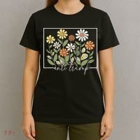 Subtle Anti Trump Floral Flower Democrat President Liberal T-Shirt thumb 4