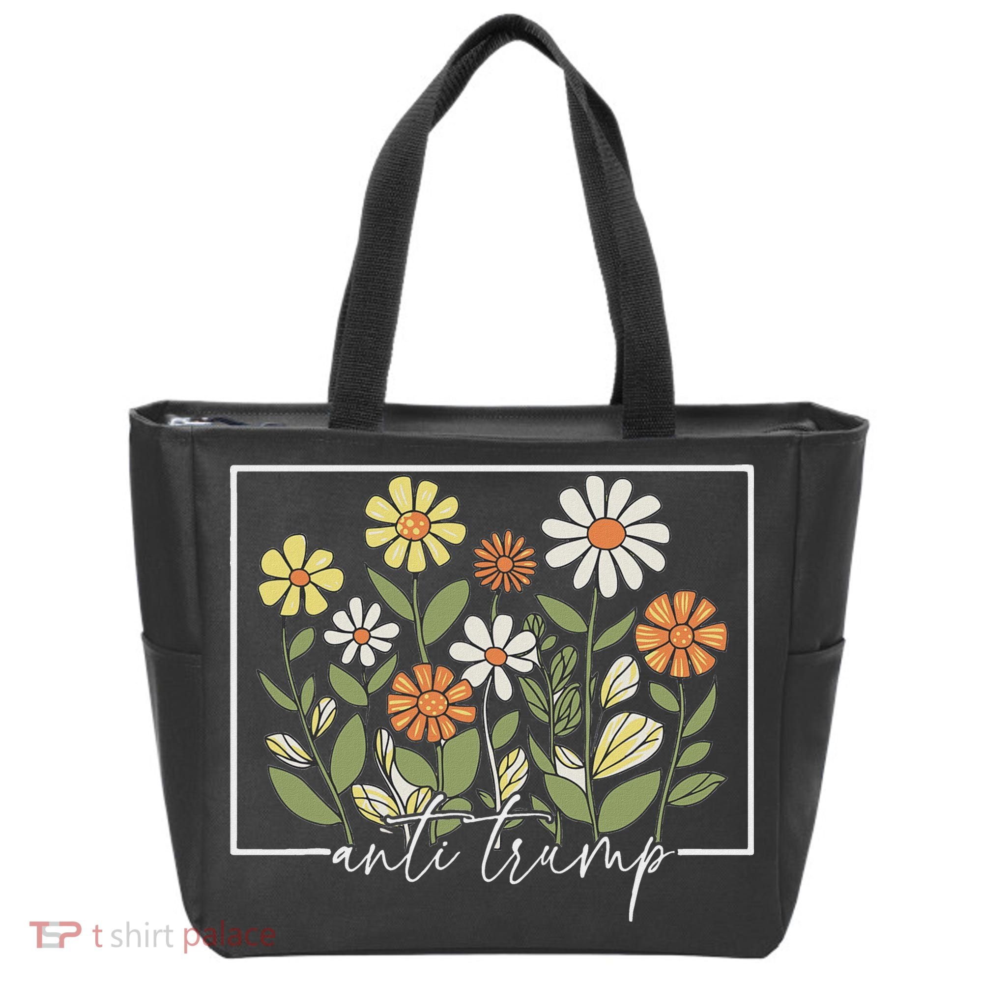 Subtle Anti Trump Floral Flower Democrat President Liberal Tote Bag