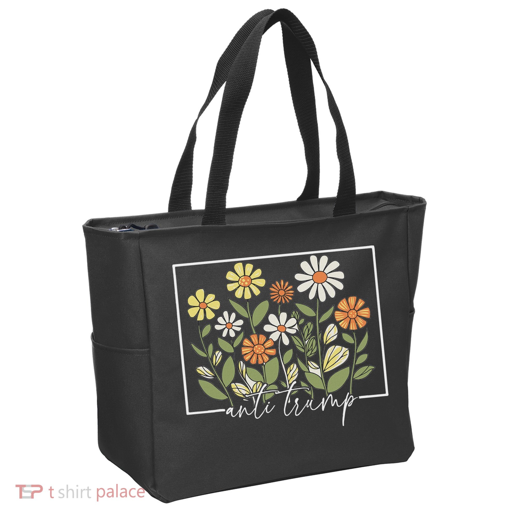 Subtle Anti Trump Floral Flower Democrat President Liberal Tote Bag