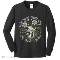 Subtle Anti Trump Hate Never Made Any Nation Great Kids Long Sleeve Shirt thumb 0