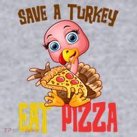 Save A Turkey Eat Pizza Funny Thanksgiving Women's Sweatshirt thumb 2