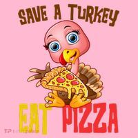 Save A Turkey Eat Pizza Funny Thanksgiving Coaster thumb 2