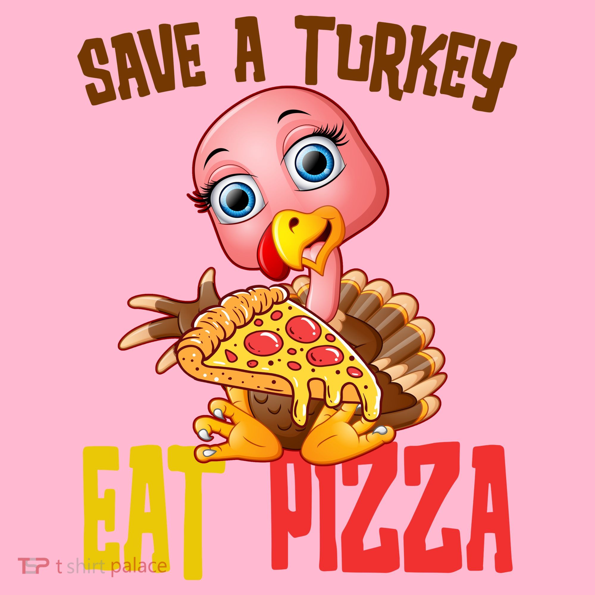 Save A Turkey Eat Pizza Funny Thanksgiving Coaster