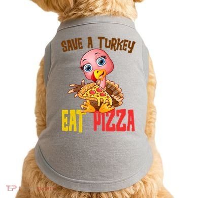 Save A Turkey Eat Pizza Funny Thanksgiving Doggie Tank
