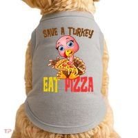 Save A Turkey Eat Pizza Funny Thanksgiving Doggie Tank thumb 0
