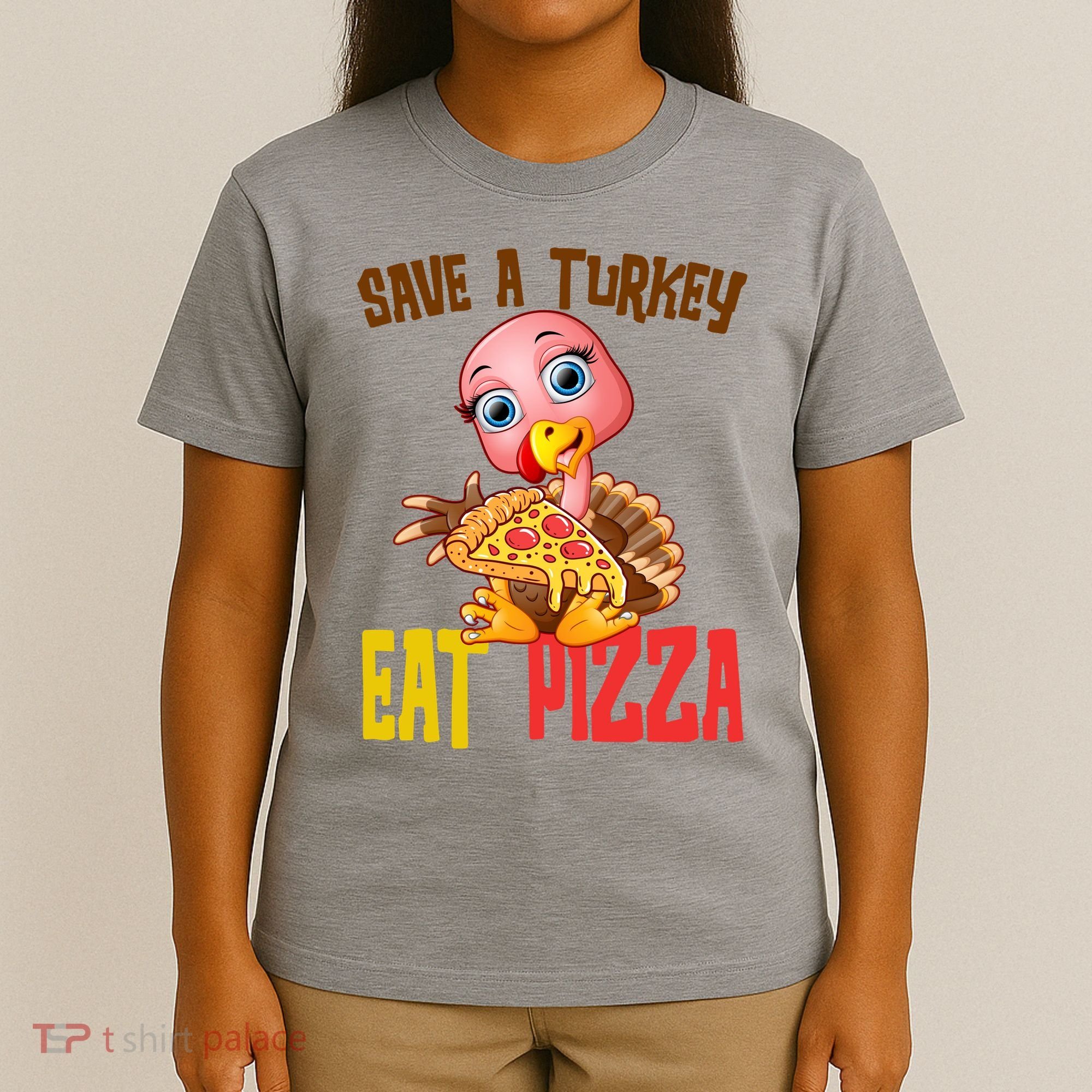 Save A Turkey Eat Pizza Funny Thanksgiving T-Shirt