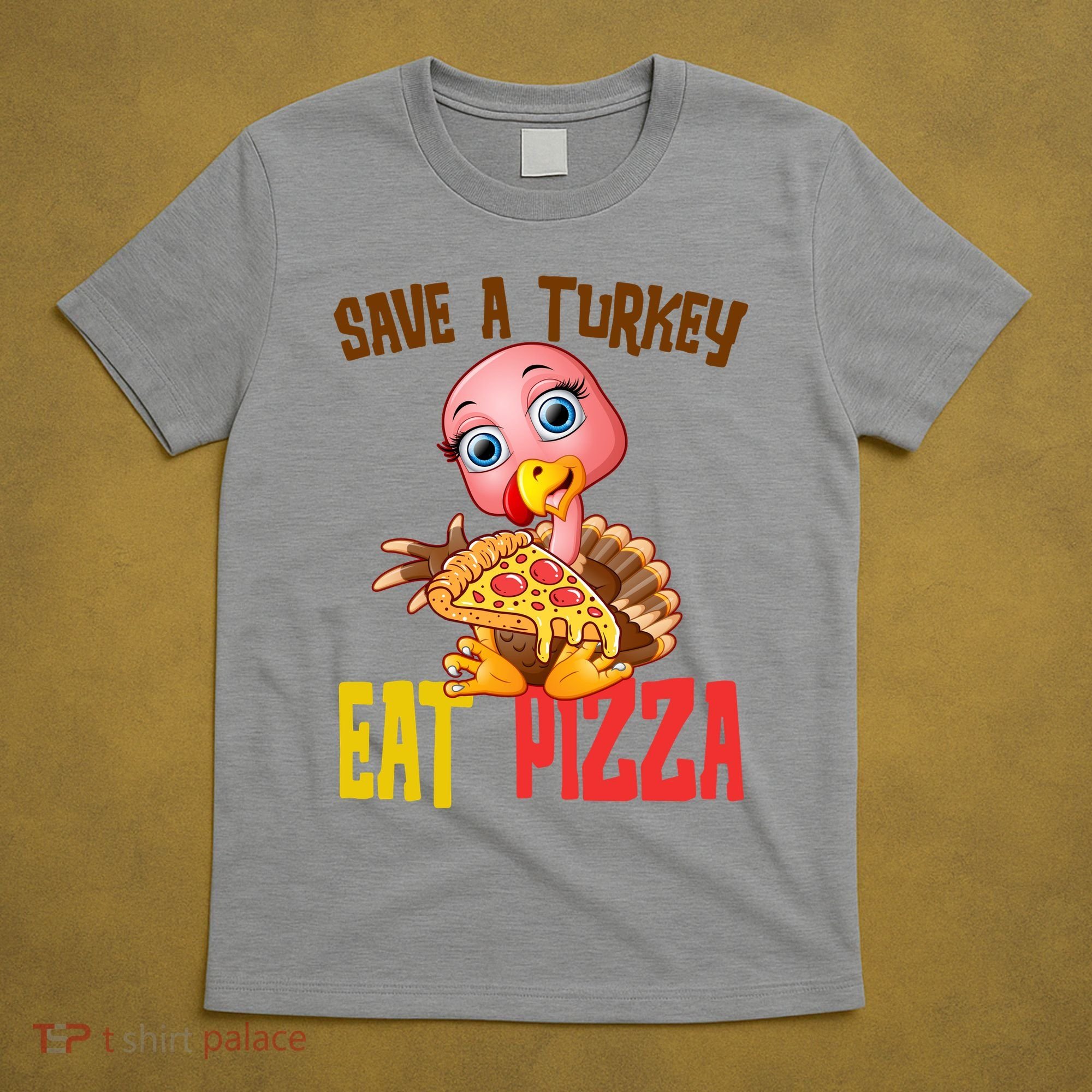 Save A Turkey Eat Pizza Funny Thanksgiving T-Shirt