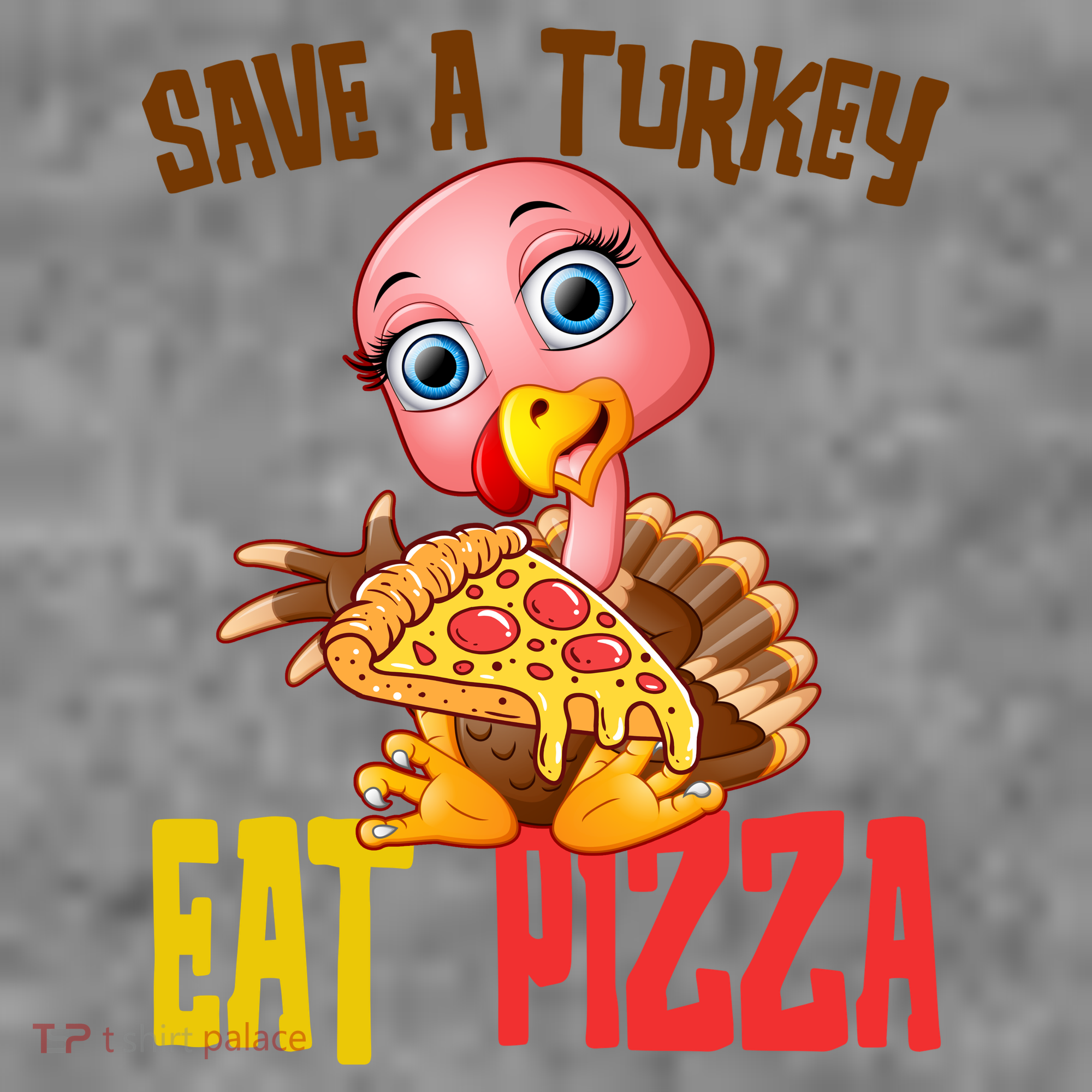 Save A Turkey Eat Pizza Funny Thanksgiving Toddler T-Shirt