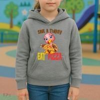 Save A Turkey Eat Pizza Funny Thanksgiving Kids Hoodie thumb 3