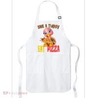 Save A Turkey Eat Pizza Funny Thanksgiving Apron thumb 0