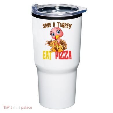 Save A Turkey Eat Pizza Funny Thanksgiving Tumbler