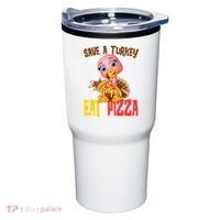 Save A Turkey Eat Pizza Funny Thanksgiving Tumbler thumb 0
