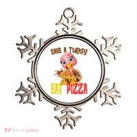Save A Turkey Eat Pizza Funny Thanksgiving Ornament thumb 0