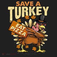 Save a Turkey Eat Pizza  Thanksgiving Vegan Family Reunion Beanie thumb 2