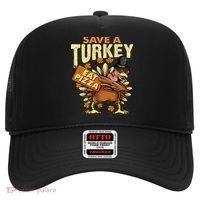 Save a Turkey Eat Pizza  Thanksgiving Vegan Family Reunion Hat thumb 0