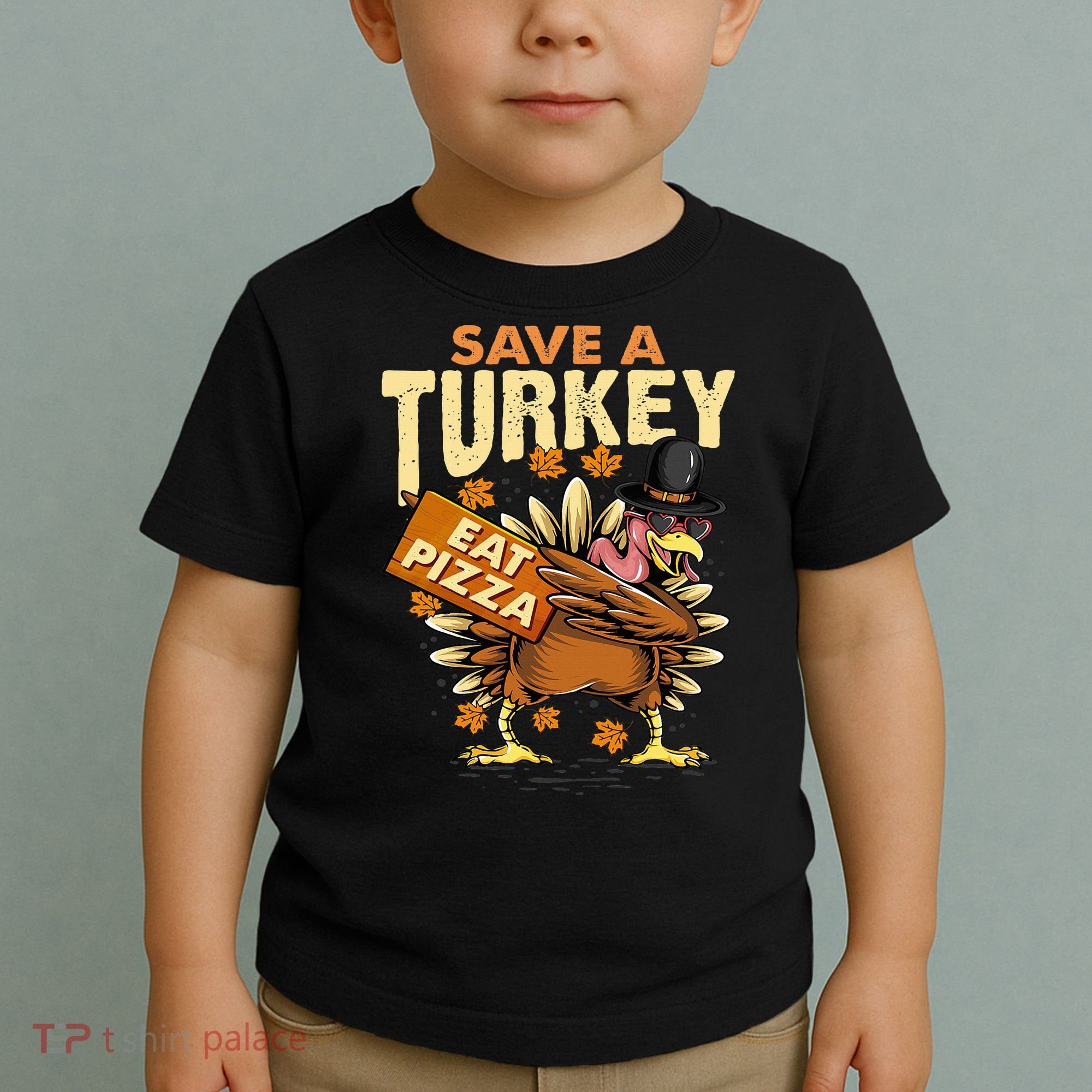 Save a Turkey Eat Pizza  Thanksgiving Vegan Family Reunion Toddler T-Shirt